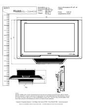 Sony KDL-32N4000 Dimensions Diagram