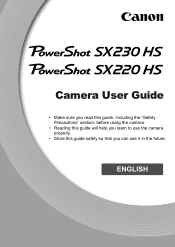 Canon PowerShot SX230 HS PowerShot SX230 HS / SX220 HS Camera User Guide