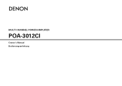 Denon POA-3012CI Owners Manual - English