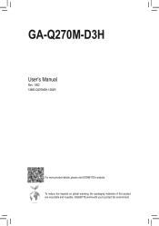 Gigabyte GA-Q270M-D3H Users Manual