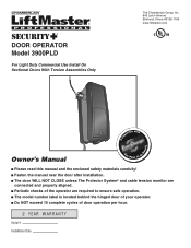 LiftMaster 3900 3900PLD Manual