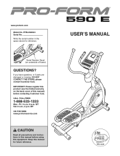 ProForm 590e Elliptical English Manual
