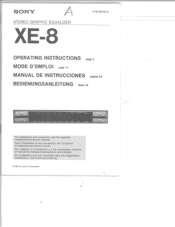 Sony XE-8 Operating Instructions