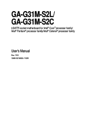 Gigabyte GA-G31M-S2C Manual