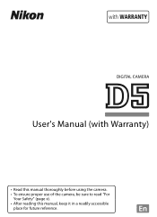 Nikon D5 Users Manual - English for customers in Europe