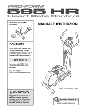 ProForm 595 Hr Italian Manual