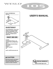 Weslo 105 Bench User Manual