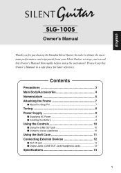 Yamaha SLG100S Owner's Manual