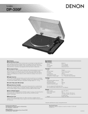Denon DP 300F Literature/Product Sheet