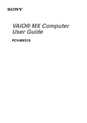 Sony PCV-MXS10 VAIO User Guide  (primary manual)