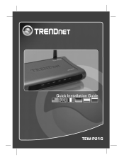 TRENDnet TEW-P21G Quick Installation Guide