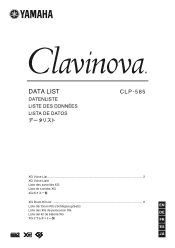 Yamaha CLP-565GP Data List