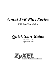 ZyXEL Omni 56K Plus Quick Start Guide