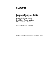 Compaq 239158-999 Evo Desktop Family, Small Form Factor Models, Intel Pentium 4 Version Hardware Reference Guide