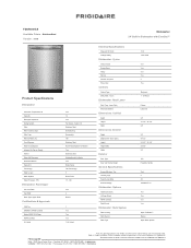 Frigidaire FDSH4501AS Product Specifications Sheet