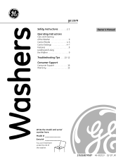 GE WVSR1060GWW Owners Manual
