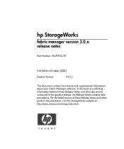 HP StorageWorks 2/32 fabric manager version 3.0.x release notes