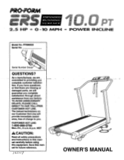 ProForm Ers 10.0 Pt Treadmill English Manual