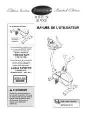 ProForm 920s Ekg Bike Canadian French Manual
