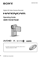 Sony HDR TG1E Operation Guide
