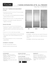 Viking 30inch Fully Integrated All Freezer with 5/7 Series Panel Two-Page Specifications Sheet