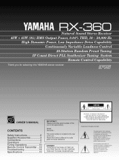 Yamaha RX-360 Owner's Manual