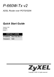 ZyXEL P-660W-T1 v2 Quick Start Guide