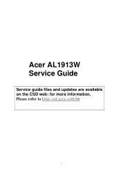 Acer AL1913 AL1913W Service Guide