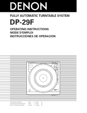 Denon DP29F Owners Manual - English