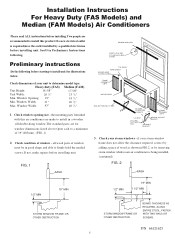 Frigidaire FAS226R2A Installation Instructions