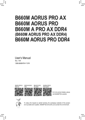 Gigabyte B660M AORUS PRO AX User Manual