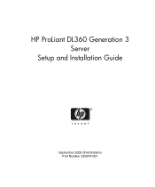 HP DL360 HP ProLiant DL360 Generation 3 Server Setup and Installation Guide