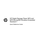 HP MP4 Digital Signage Player 4200 Quick Reference Guide