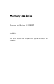 HP Nx7400 Memory Modules