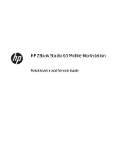 HP ZBook Studio G3 Maintenance and Service Guide