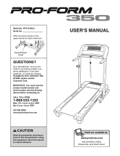 ProForm 350 Treadmill English Manual