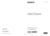 Sony VPL-HW20 Operating Instructions