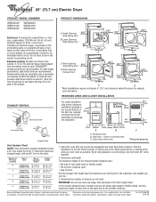 Whirlpool WED5300VW Dimension Guide