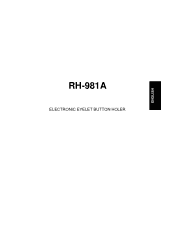 Brother International RH-981A Instruction Manual - English