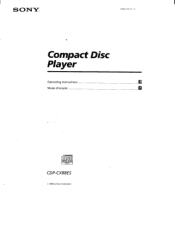 Sony CDP-CX88ES Operating Instructions