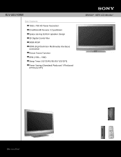 Sony KLV-32U100M Marketing Specifications