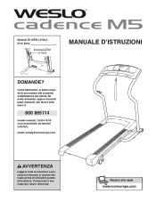 Weslo Cadence M5 Treadmill Italian Manual