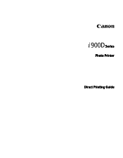 Canon PIXMA i900D i900D Direct Printing Guide