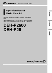 Pioneer DEH-P2600 Owner's Manual