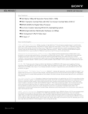 Sony KDL-46V25L1 Marketing Specifications