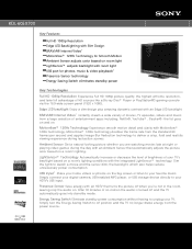 Sony KDL-60EX700 Marketing Specifications