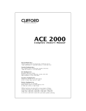 Clifford ACE 2000 Owners Guide
