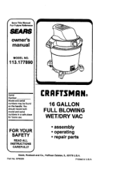 Craftsman 17789 Owners Manual