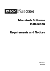 Epson CX5200 Macintosh Software Installation Booklet