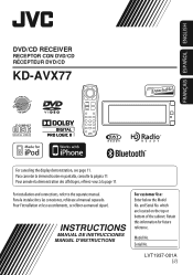 JVC KD-AVX77 Instructions